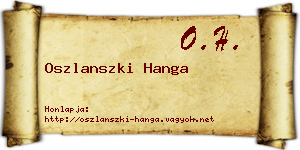 Oszlanszki Hanga névjegykártya